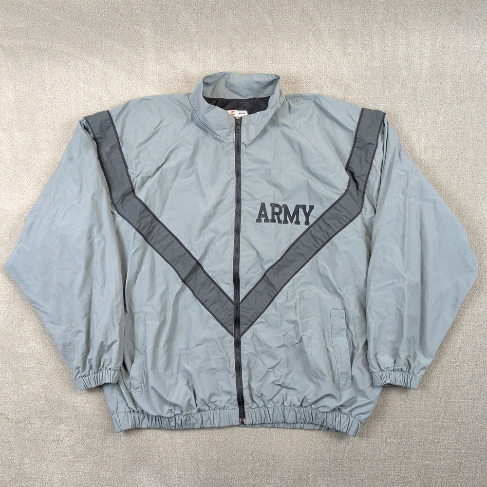 Skilcraft US Army IPFU Training Jacket Mens XXL Regular Gray Nylon Windbreaker